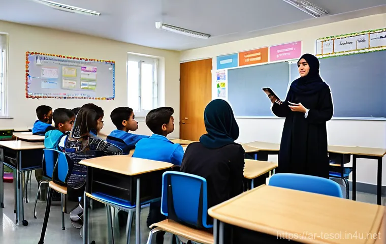 TESOL 시험에서 자주 나오는 질문 - **Prompt:** A dynamic and inclusive English language classroom in an Arab country, where a diverse g...