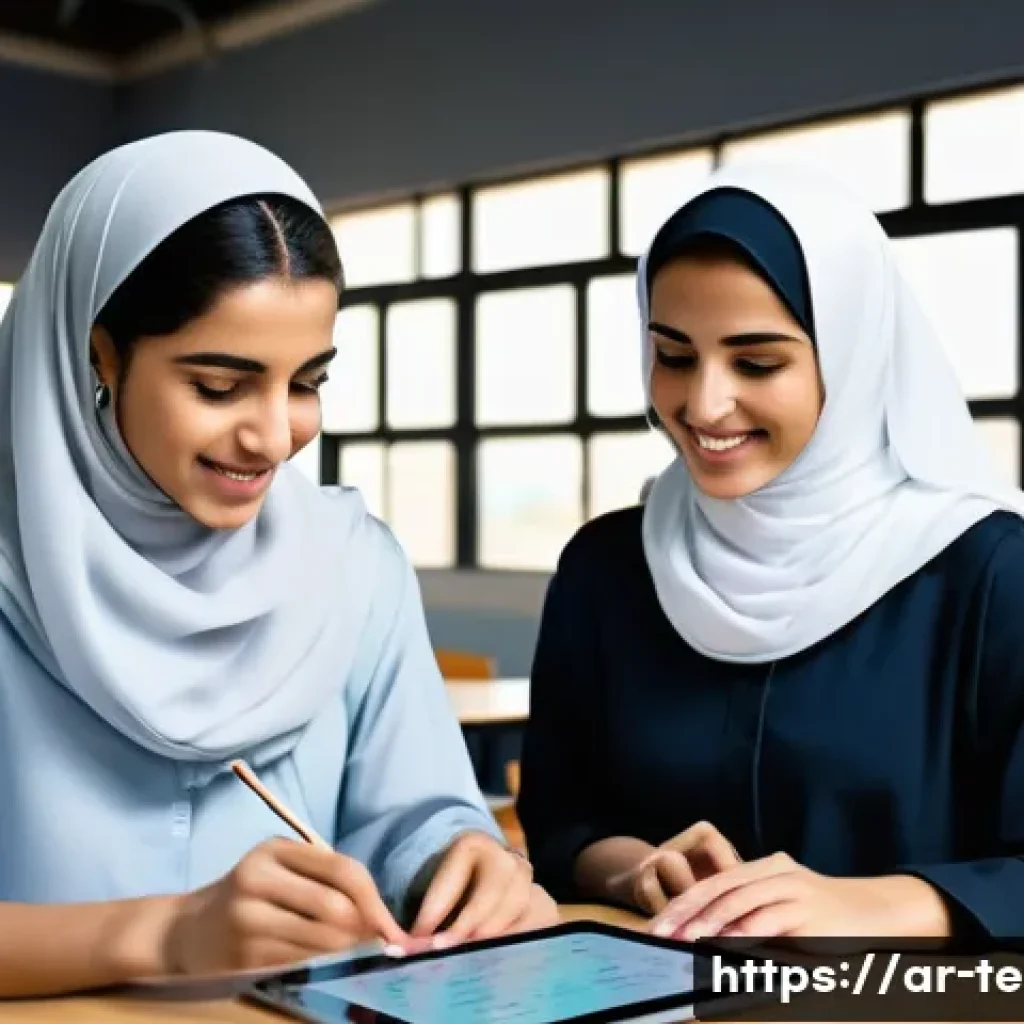 TESOL 강사가 자주 활용하는 자료 - **AI-Powered Personalized Learning in a Modern Arab Classroom** A brightly lit, spacious modern ...