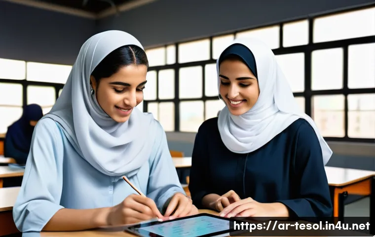 TESOL 강사가 자주 활용하는 자료 - **AI-Powered Personalized Learning in a Modern Arab Classroom** A brightly lit, spacious modern ...
