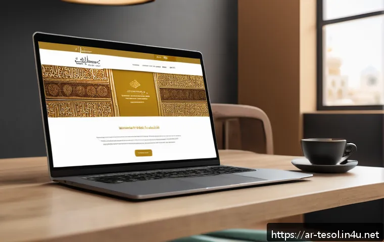 TESOL 자격증으로 가능한 비즈니스 모델 - A modern, professional website homepage design for an Arabic-speaking TESOL instructor, featuring a ...